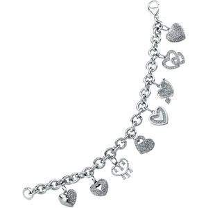 Sterling Silver & Cubic Zirconia Heart Bracelet