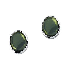 Genuine Jade Cabochon Earrings