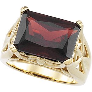 Openwork Design Ring for Emerald-Shape Gemstone Solitaire