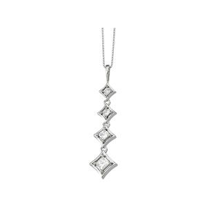 1/2 ct tw Journey 4-Stone Princess-Cut Diamond Pendant