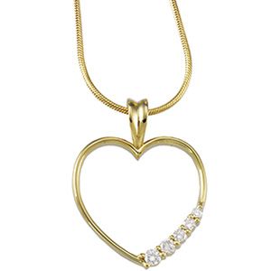 1/5 ct tw Journey Diamond Heart Pendant