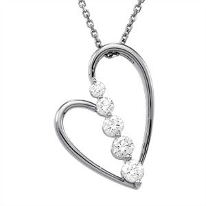 1/2 ct tw Journey Diamond Heart Pendant