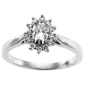 Created Moissanite and Diamond Ring