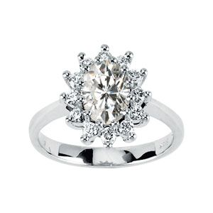 Created Moissanite and Diamond Ring