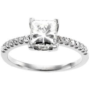 Created Moissanite and Diamond Ring