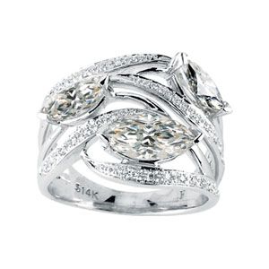 Created Moissanite & Diamond Ring