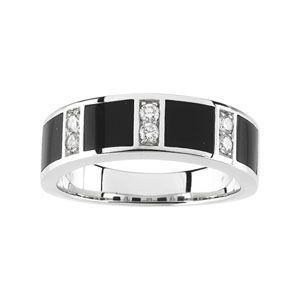 Men's Onyx & 1/4 ct tw Diamond Ring