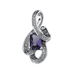 Genuine Amethyst & Diamond Pendant