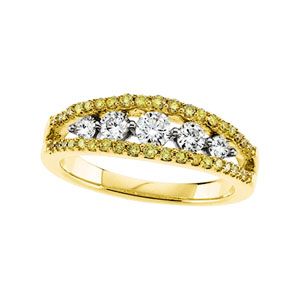 3/4 ct tw Yellow & White Diamond Anniversary Band