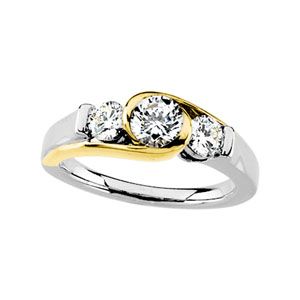 Three-Stone Semi-mount Engagement Ring