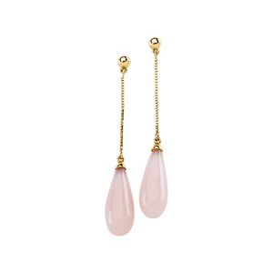 Genuine Pink Opal Briolette Earrings