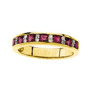 Genuine Ruby & Diamond Anniversary Band