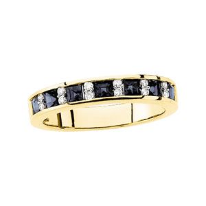 Genuine Sapphire & Diamond Anniversary Band