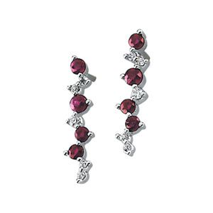 Genuine Ruby & Diamond Earrings