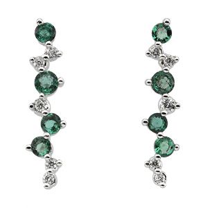 Genuine Emerald & Diamond Earrings
