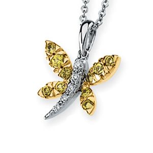 Genuine Yellow Sapphire & Diamond Necklace
