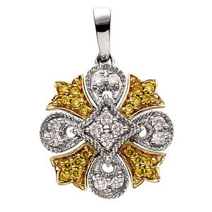 1/4 ct tw Natural Yellow & White Diamonds Pendant
