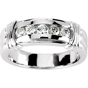 Created Moissanite Gents Band
