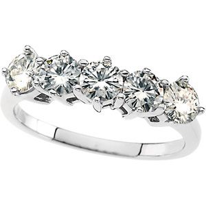 Created Moissanite Anniversary Band