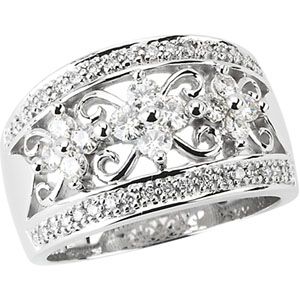 Created Moissanite & Diamond Band