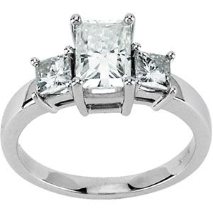 Created Moissanite 3-Stone Ring