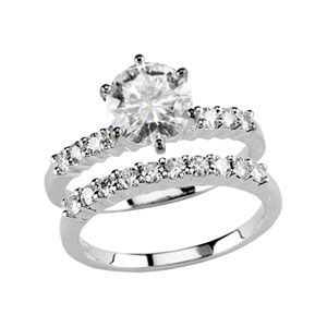 Created Moissanite Engagement Ring