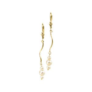 Spiral & Triple White Freshwater Cultured Pearl Earrings
