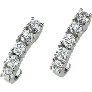 Created Moissanite J-Hoop Earrings