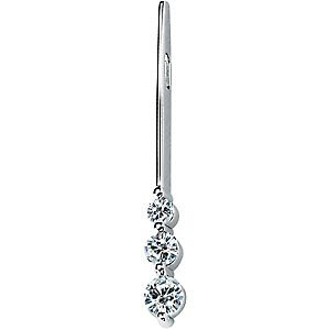 Created Moissanite 3 Stone Pendant Slide