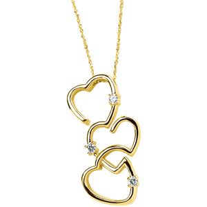 Created Moissanite Heart Necklace