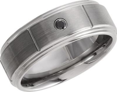 Dura Tungsten&reg; Ridged Diamond Band with Satin Finish