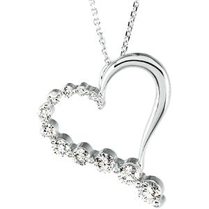 1 ct tw Diamond Heart Journey Necklace