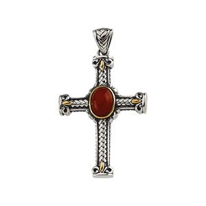 Genuine Dyed Red Jade Cabochon Cross
