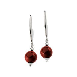 Genuine Dyed Red Coral Earrings