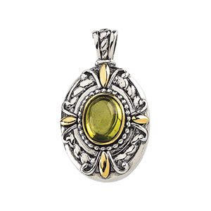 Genuine Peridot Cabochon Pendant
