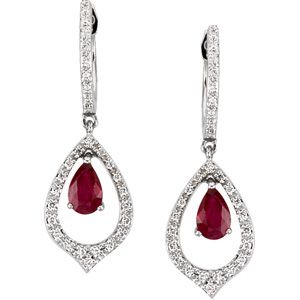 Genuine Ruby & Diamond Earrings
