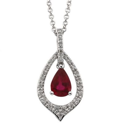 Genuine Ruby & Diamond Necklace