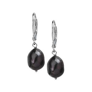 Freshwater Black Cultured Baroque Pearl Earrings