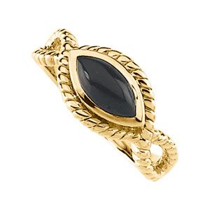 Genuine Onyx Cabochon Ring