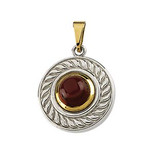 Genuine Rhodolite Garnet Cabochon Pendant