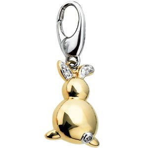 .025 ct tw Diamond Rabbit Charm