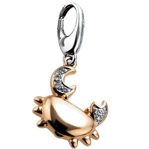.025 ct tw Diamond Crab Charm