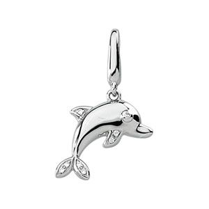 .025 ct tw Diamond Dolphin Charm