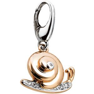 .025 ct tw Diamond Snail Charm