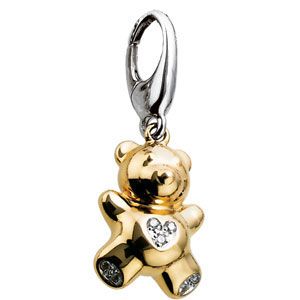 .035 ct tw Diamond Teddy Bear Charm