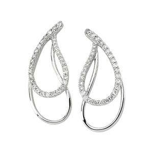 3/4 ct tw Diamond Paisley Earrings