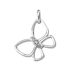.025 ct tw Diamond Butterfly Pendant