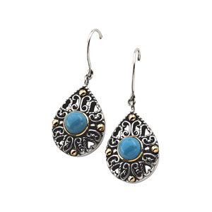 Genuine Turquoise Cabochon Earrings