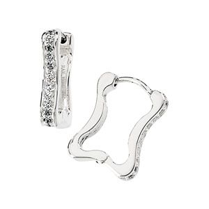 Cubic Zirconia Hinged Hoop Earrings