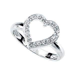 Cubic Zirconia Heart Ring